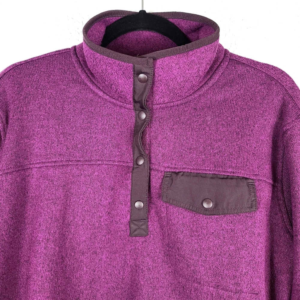EDDIE BAUER Women's Snap-T Fleece Pullover-Purple-Size M - Picture 9 of 9